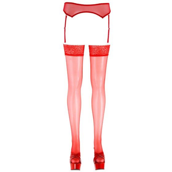 Cottelli - Lace tights (red) - 5/XL