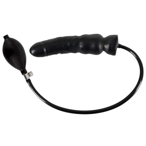 LATEX - inflatable dildo (black)