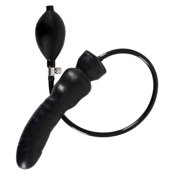 LATEX - inflatable dildo (black)