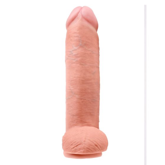 King Cock 12 testicles big dildo (30 cm) - natural