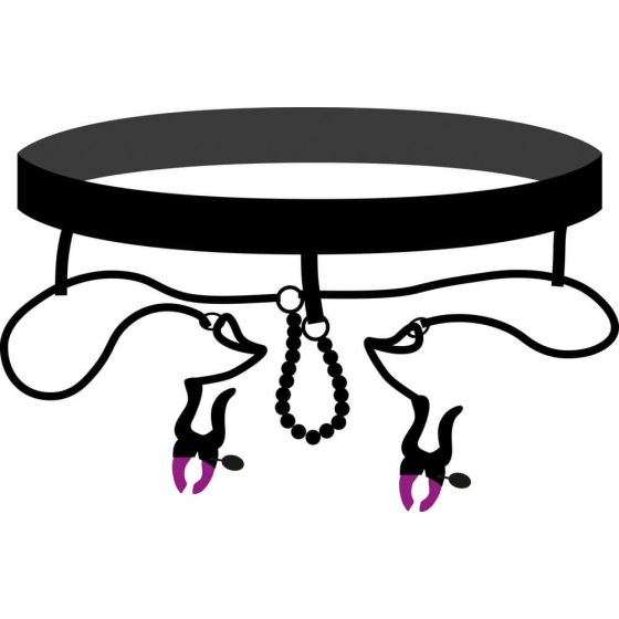 Bad Kitty - Labiaphragm tweezers with waistband - purple-black (S-L)