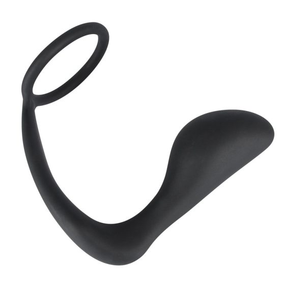 Black Velvet anal sleeve with penis ring (black)
