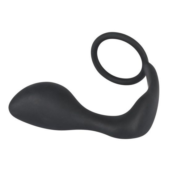 Black Velvet anal sleeve with penis ring (black)