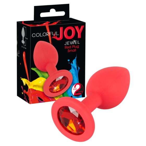Colorful JOY - silicone anal dildo - small (red)