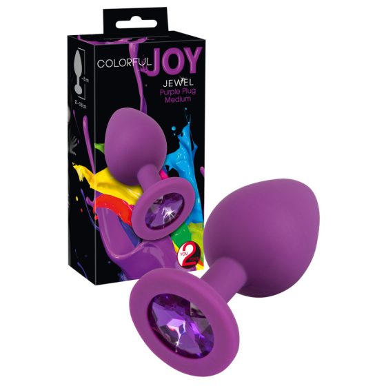 Colorful JOY - silicone anal dildo - medium (purple)