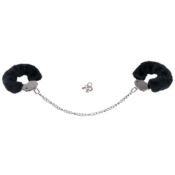 You2Toys - Plush handcuffs with long chain - black