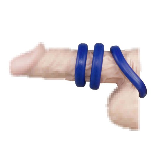 You2Toys - Trio of thick-walled silicone rings (blue)