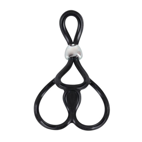 You2Toys - Triple adjustable penis and testicle ring (black)