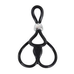You2Toys - Triple adjustable penis and testicle ring (black)
