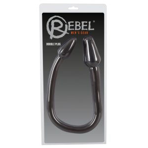 Rebel Double Plug - double cone anal dildo (black)