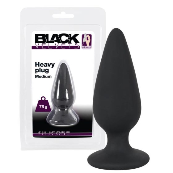 Black Velvet Heavy - 75g anal dildo (black)
