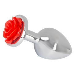 You2Toys - Rose - 91g aluminium anal dildo (silver-red)