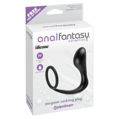   analfantasy ass-gasm plug - anal finger dildo with penis ring (black)