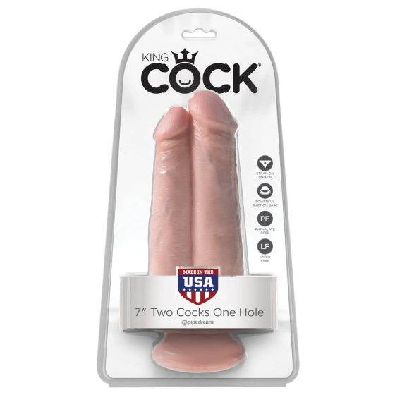 King Cock 7 - Two dildos in one hole (natural)