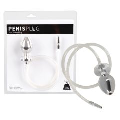   Piss to Ass Plug - hollow steel anal dildo with urethral dilator