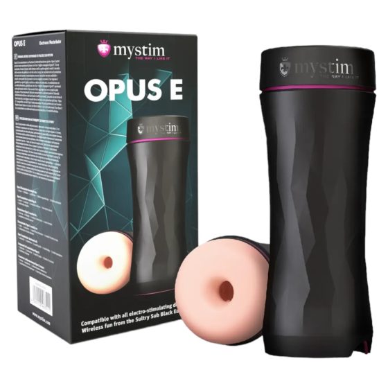 mystim Opus E Donut - electric masturbator (natural black)