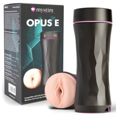   Mystim Opus E Vagina - electric dildo masturbator (natural black)