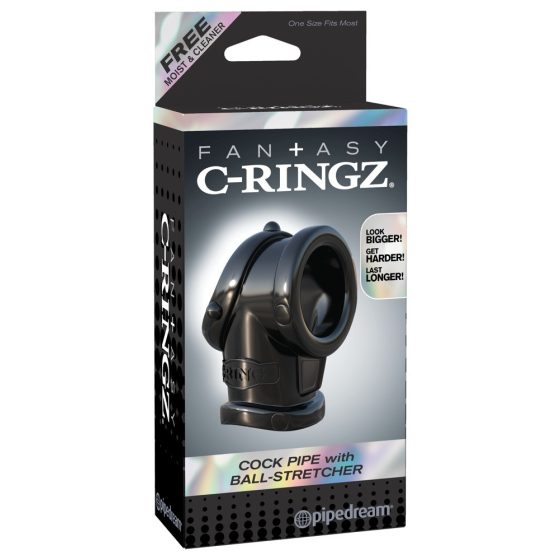 Fantasy Cock Pipe - penis ring and cock ring (black)