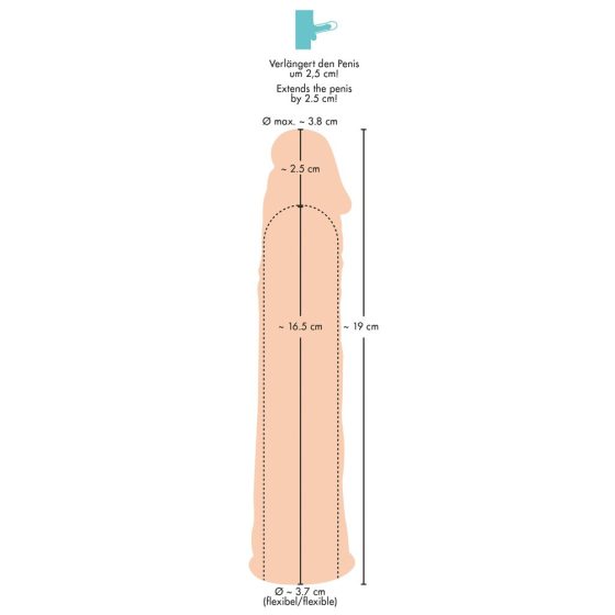 You2Toys - Silicone penis extender (natural) - 19cm
