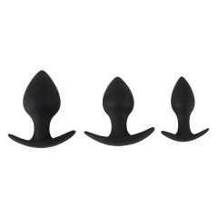 Black Velvet - silicone anal dildo set (3 pieces) - black