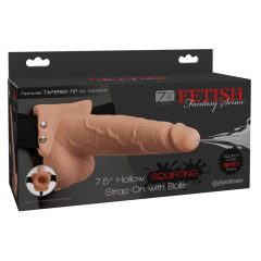   Fetish Strap-On 7,5 - strap-on, hollow, squirting dildo (natural)