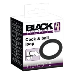 Black Velvet - silicone penis ring (black) - 5cm