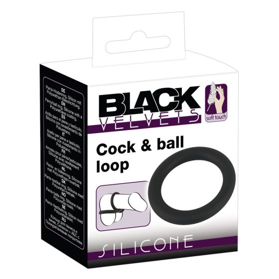 Black Velvet - silicone penis ring (black) - 5cm