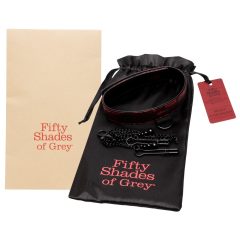 Fifty shades of grey - nipple clips with collar (black-red)
