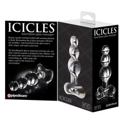   Icicles No. 47 - triple beaded, glass anal dildo (translucent)