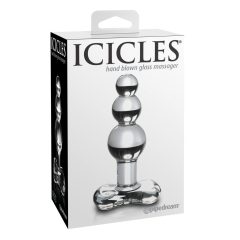   Icicles No. 47 - triple beaded, glass anal dildo (translucent)