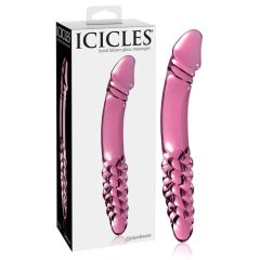 Icicles No. 57 - glass dildo with two tips for penis (pink)