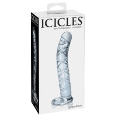 Icicles No. 60 - glass dildo with mesh penis (translucent)
