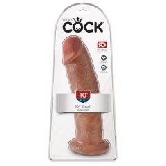 King Cock 10 - large clamp-on dildo (25cm) - dark natural