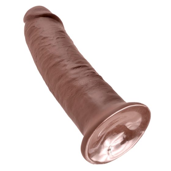 King Cock 10 - large clamp-on dildo (25cm) - brown