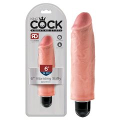   King Cock 6 Stiffy - waterproof, lifelike vibrator (15cm) - natural