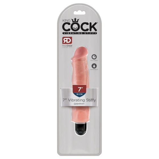King Cock 7 Stiffy - waterproof, lifelike vibrator (18cm) - natural