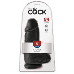   King Cock 9 Chubby - clamp-on, testicular dildo (23cm) - black