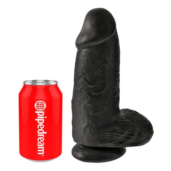 King Cock 9 Chubby - clamp-on, testicular dildo (23cm) - black