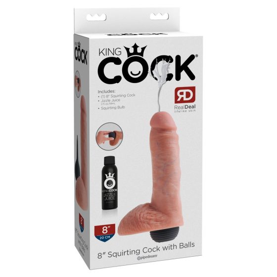 King Cock 8 - lifelike squirting dildo (20cm) - natural