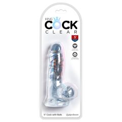 King Cock Clear 5 - small dildo with testicles (13cm)