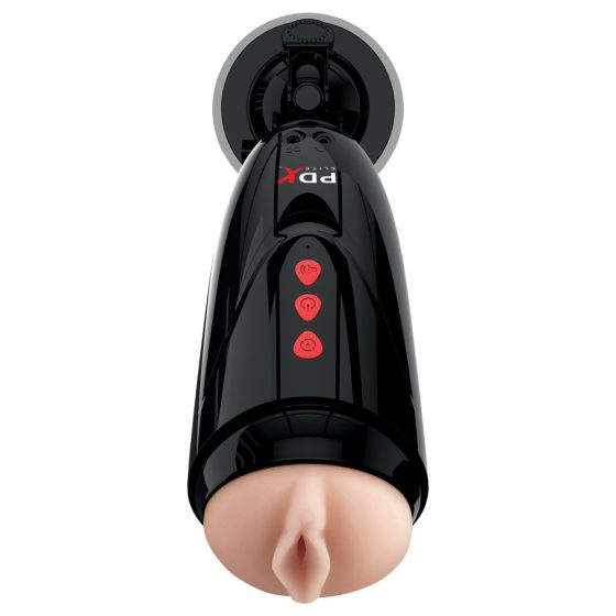 PDX Elite Dirty Talk - Rechargeable vibrating dildo masturbator (black)