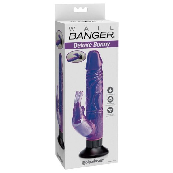 Wall Deluxe Bunny - suction cup vibrator with hooks (purple)