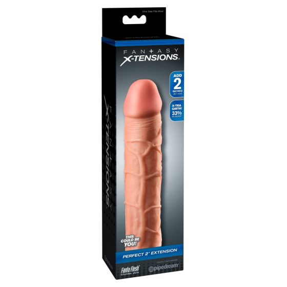 X-TENSION Perfect 2 - lifelike penis sheath (20,3cm) - natural