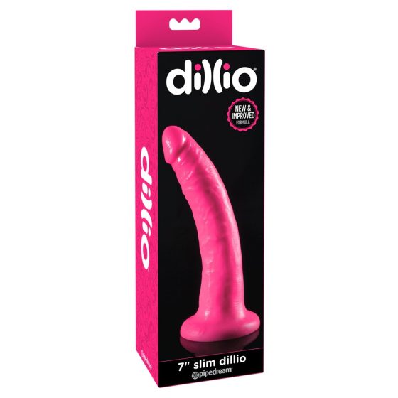 Dillio 7 - clamp-on, lifelike dildo (18cm) - pink