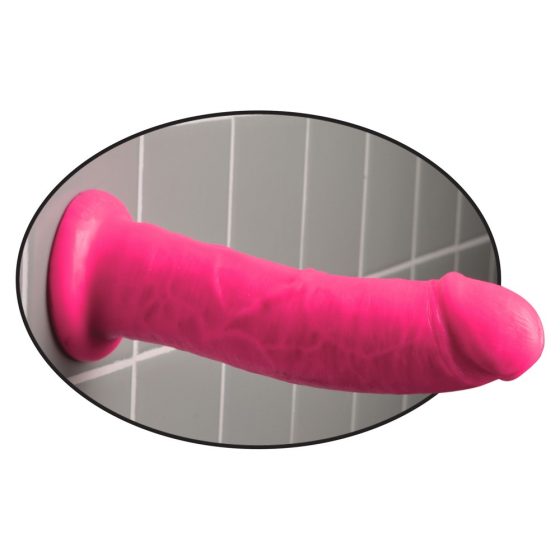 Dillio 8 - clamp-on, lifelike dildo (20cm) - pink