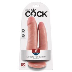   King Cock Double Penetrator - lifelike double dildo (natural)