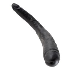 King Cock 16 Tapered - lifelike double dildo (41cm) - black