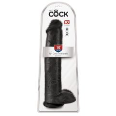   King Cock 15 - gigantic, clamp-on, testicular dildo (38cm) - black