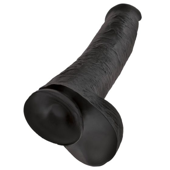 King Cock 15 - gigantic, clamp-on, testicular dildo (38cm) - black