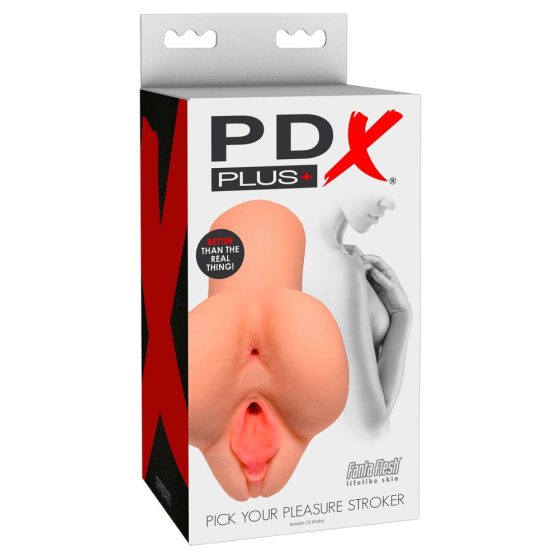 PDX Pick Your Pleasure Stroker - 2in1 lifelike masturbator (natural)